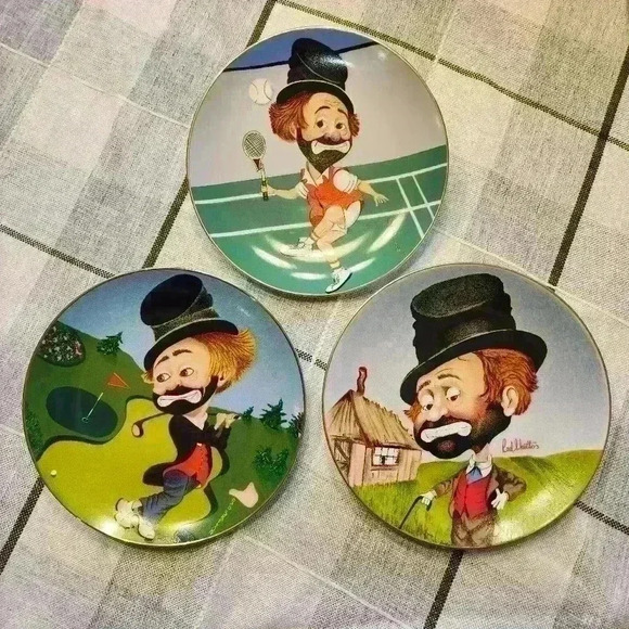 Other - 3 piece vintage Red Skelton numbered collectible decorative porcelain plates
